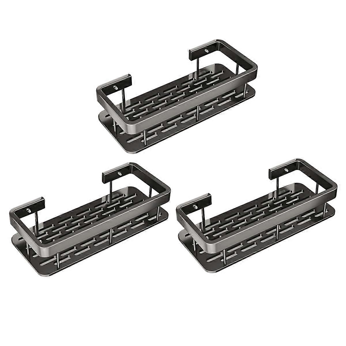 Bathroom Shelf Triangular Shelf Punch-Free Corner Shelf Suction Cup Tripod 3 Pcs