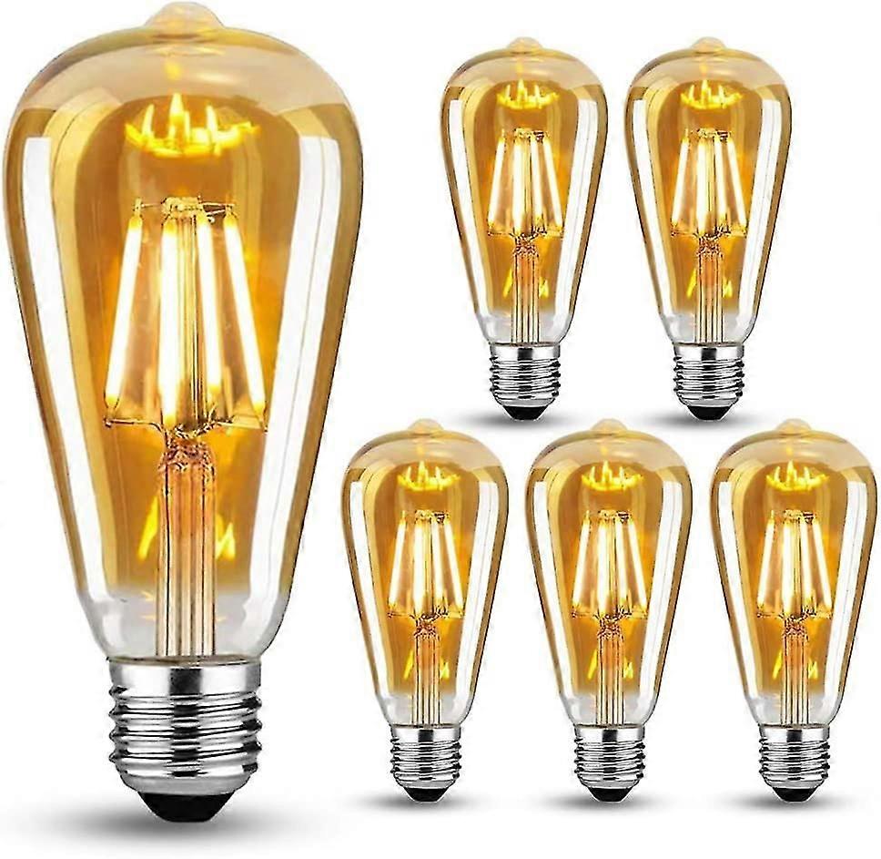 Set Of 6 Vintage Led Incandescent Bulbs, R Bulb Ideal For Nostalgic And R Lighting, Warm White,1280