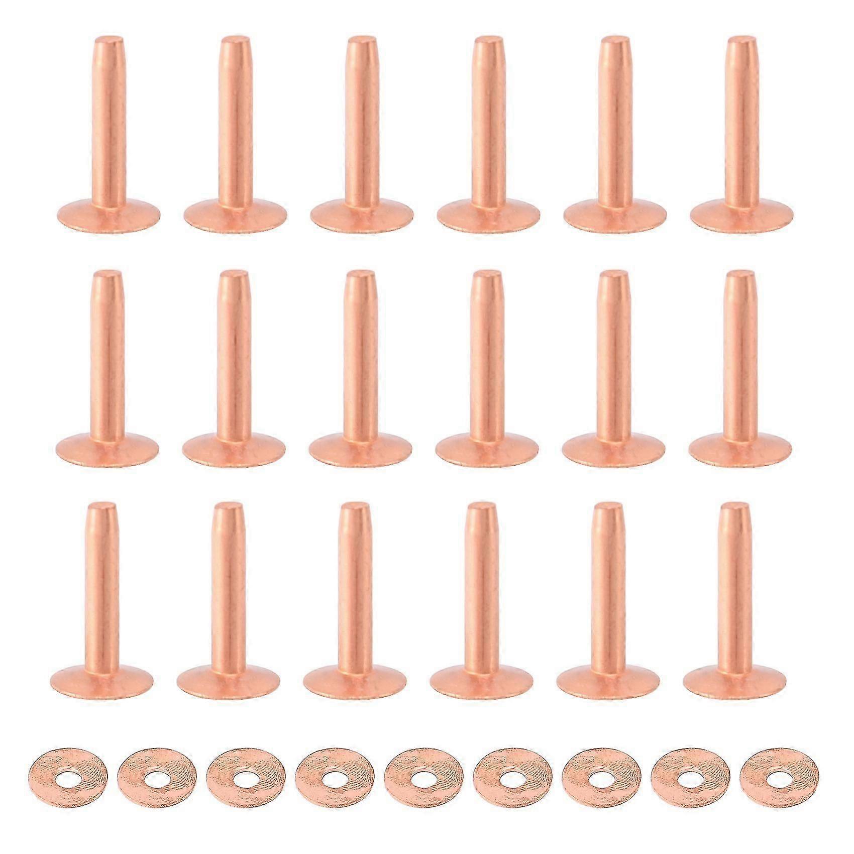 100 Takım Bakır Perçin ve Çapak Pulları Deri Bakır Perçin Bağlantı Elemanı Cüzdanlar Yakalar Deri için