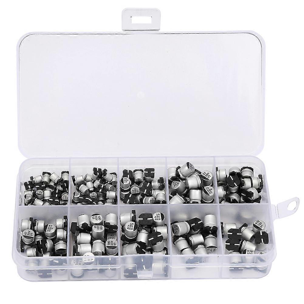 200pcs 10-50V SMD Capacitores Eletrolíticos Set 1uF 470uF E Cap Capacitor sortimento