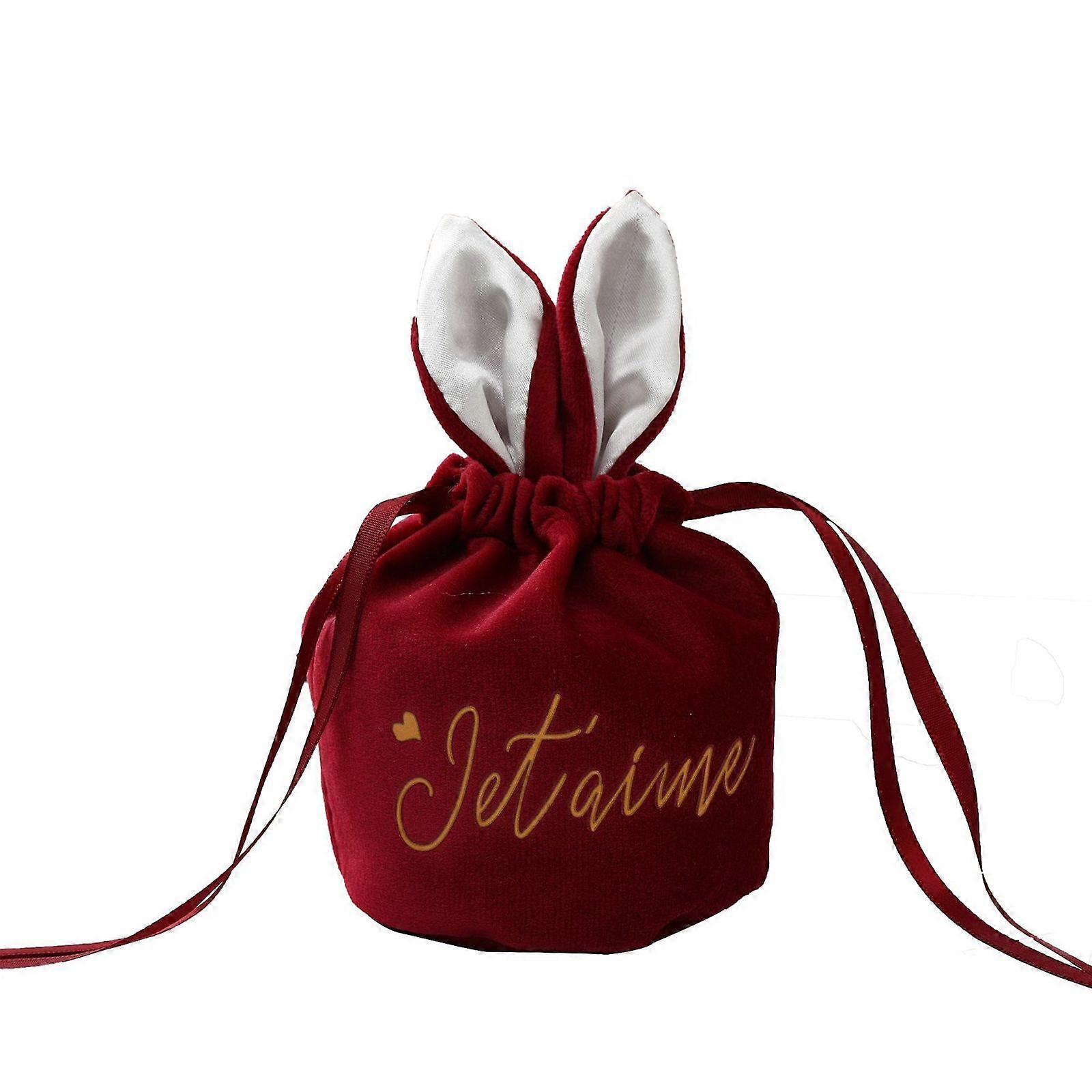 Easter bag, velvet drawstring, candy egg, rabbit ear, rabbit bag, creative candy box, wedding gift box, rabbit ear, candy bag