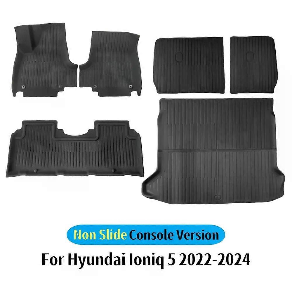 Ny 3D-gulvmåtte til Hyundai IONIQ 5 2022 2023 2024 Brugerdefineret gulvforing Bagagerumsmåtte Fuldt omgivne fodpuder Vandtæt skridsikker