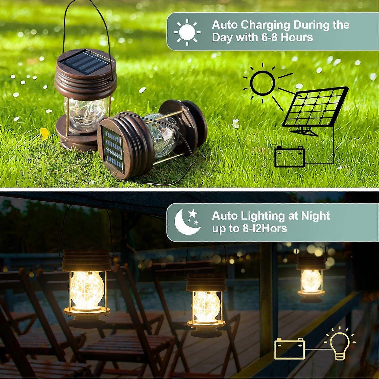 Retro balcony solar light 2pcs hanging type