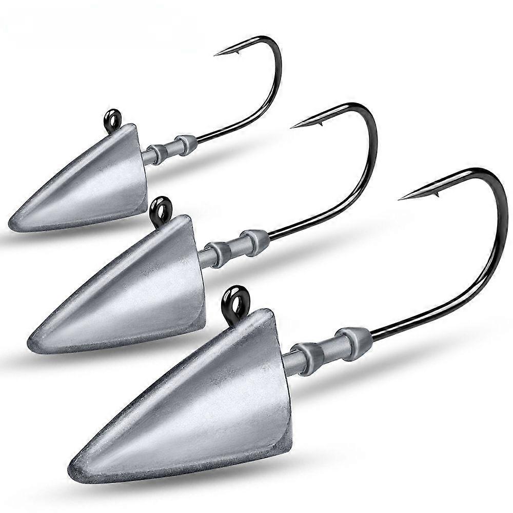 5Pcs Luya Fishing Hook Lead Head 10-15g Soft Overhead Hook Fishing Accessories Carbon Steel Material