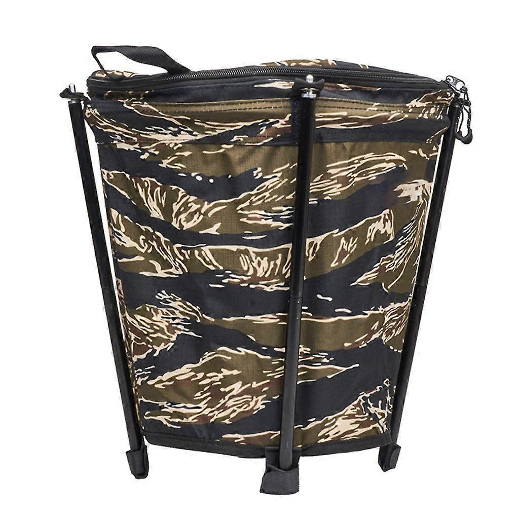 Camping Trash Can, Foldable Garbage Bin with Zippered Lid, Garbage Container