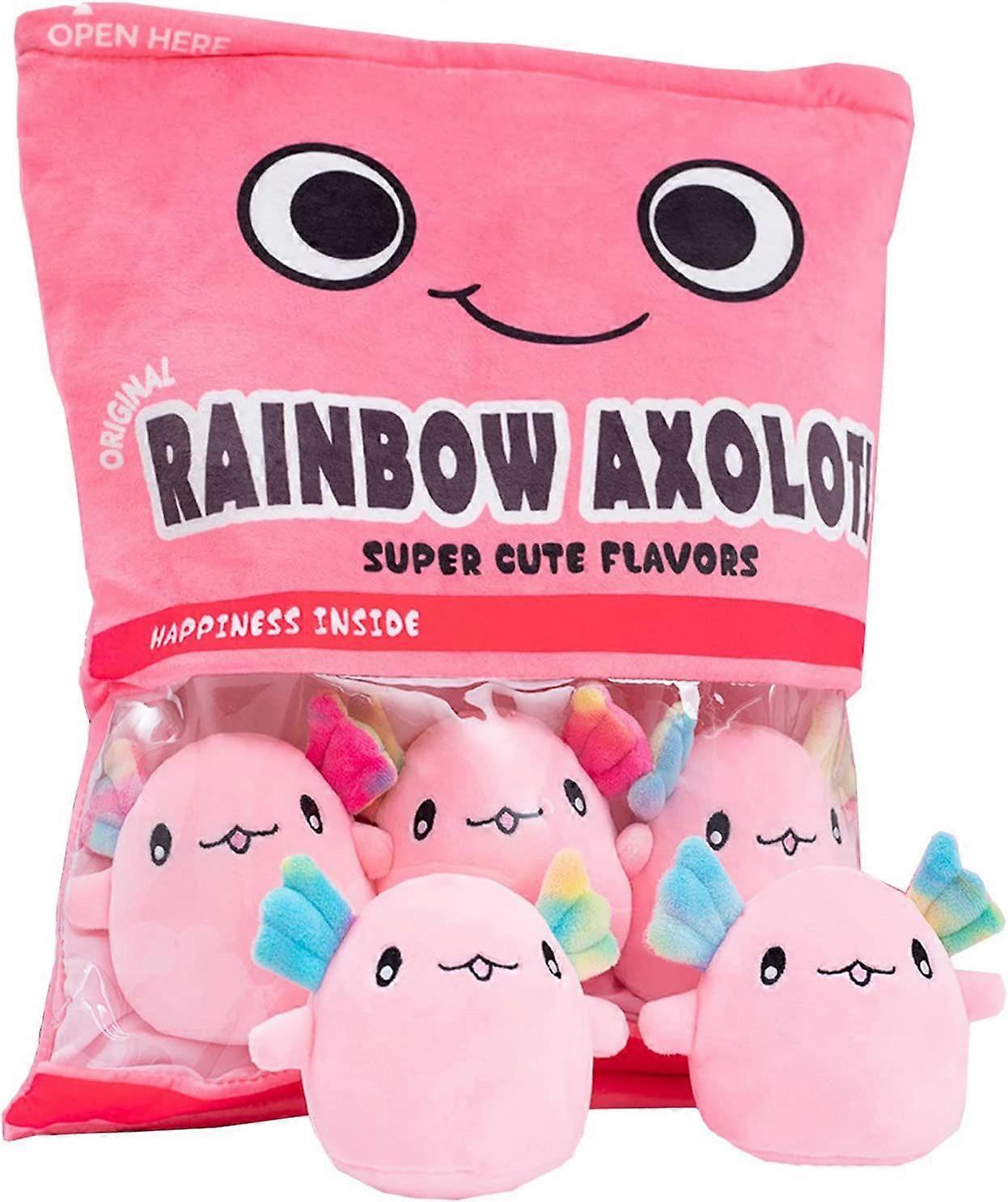 لعبة قسيمة قسطرة لطيفة ، وسادة أفخم محشوة بالحيوان من السلمندر قابلة للإزالة ، لعبة لعبة وسادة أفخم Kawaii للأطفال ، الفتيات ، هدية عيد ميلاد (6 قطع حقيبة ، Pi