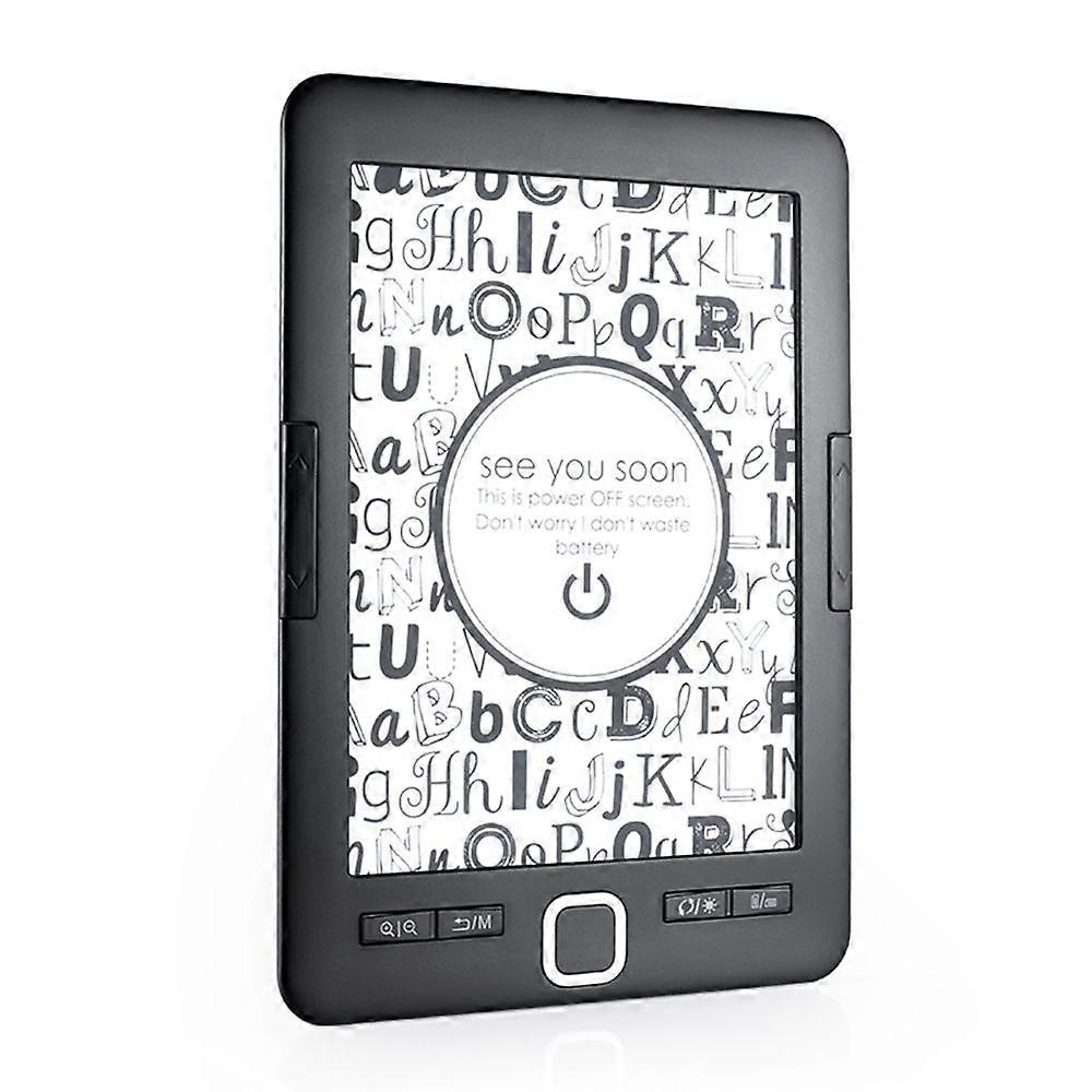 E-Book Reader 6'' Glimmer-Free and Eye-Friendly E-Reader with Protective Case LED Display Light Lightweight Audio Video PDF Reader Black