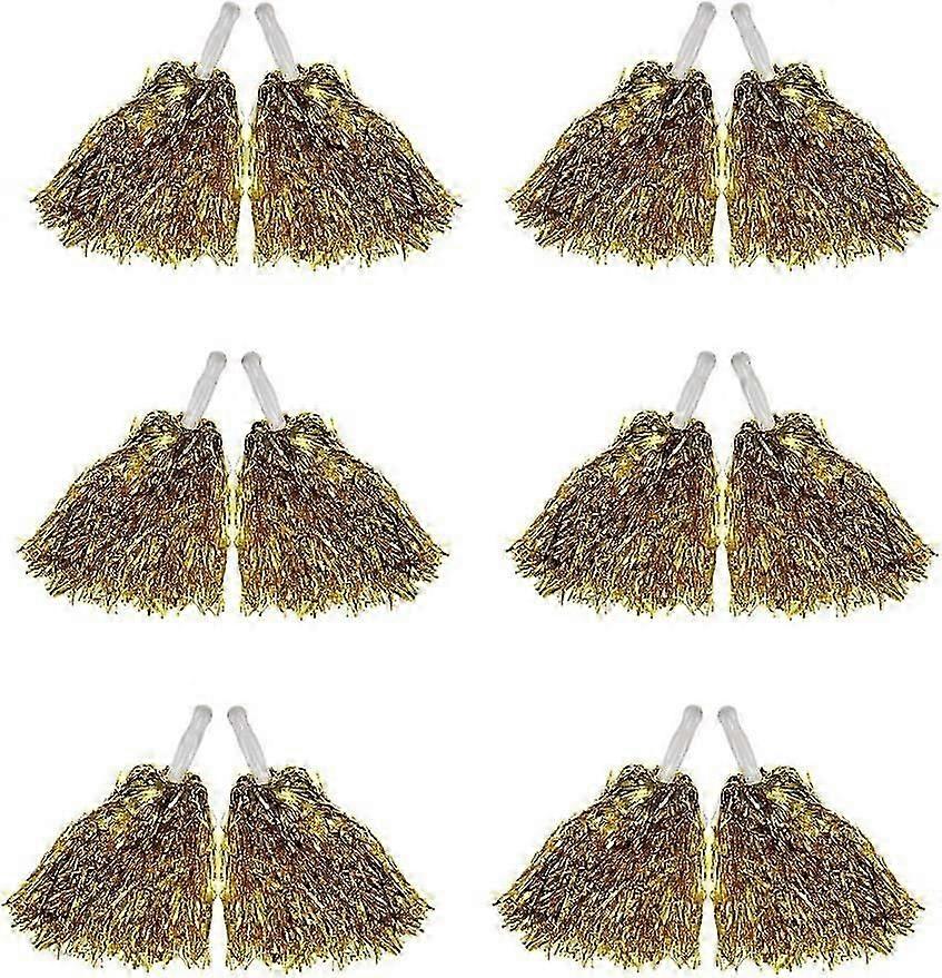 12 عبوة بوم بومز التشجيع رقائق معدنية هتاف بوم بومز مع مقابض بلاستيكية لتشجيع الرياضة روح الفريق