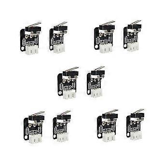 10 Pcs Imprimante 3D Partie Fin De Course Interrupteur 3 Broches Compatible avec CNC RAMPS 1.4 RepRap Imprimante 3D
