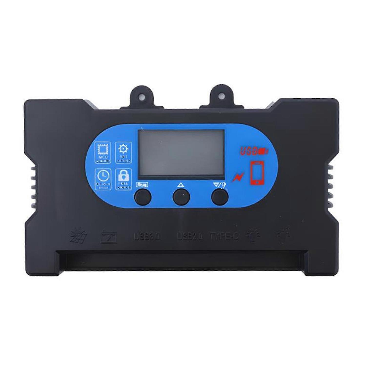 12V/24V Solar Charge Controller with Dual USB Fast Charging Multiple Protections Efficient Solar Ene