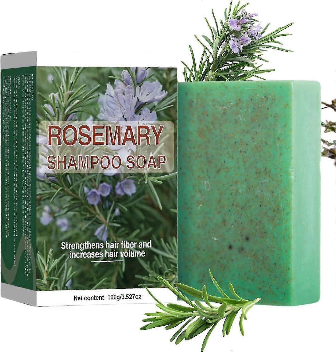 Rosemary Hair Shampoo Bar, Organic Rosemary Solid Shampoo Bar for Hair Growth, Refreshing and Hydrating, Deep Cleansing for Scalp