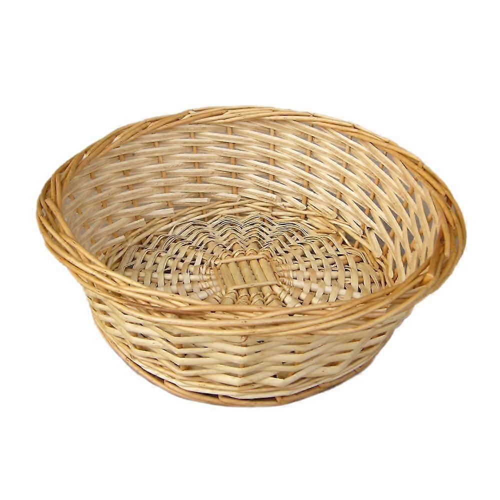 Split Willow Round Wicker Tray