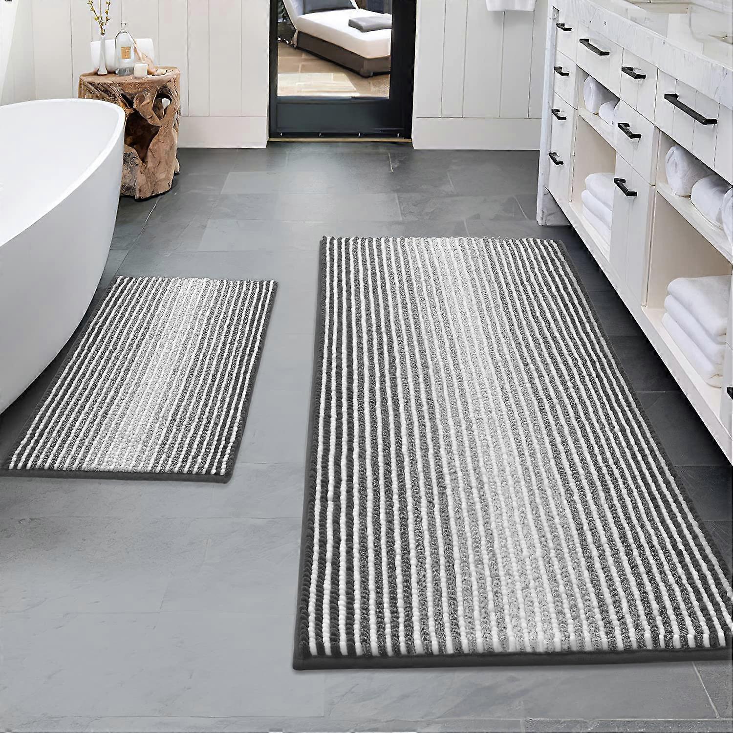 Bathroom carpets and mats, 2 thick absorbent shores, soft -haired floor mats, machine washable