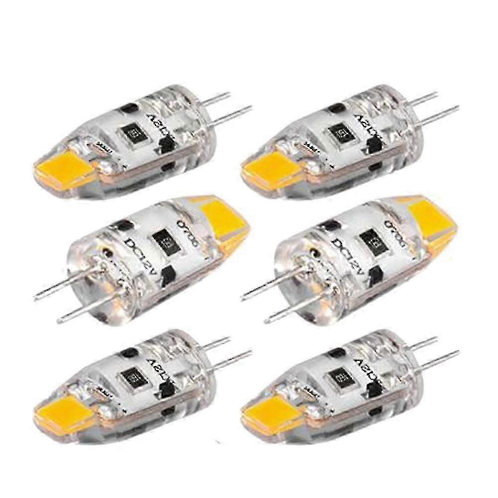 6PCS G4 LED Bulb 12V DC Dimmable COB LED G4 Bulb 1.5W 360 Beam Angle To Replace 15W Halogen Lamp (Warm White) DS