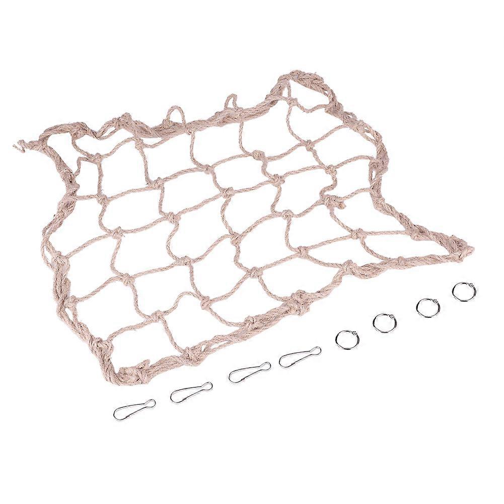 Hemp Rope Climbing Net for Parrots, Large Size, Durable Material, Safe for Birds, Indoor Outdoor Use