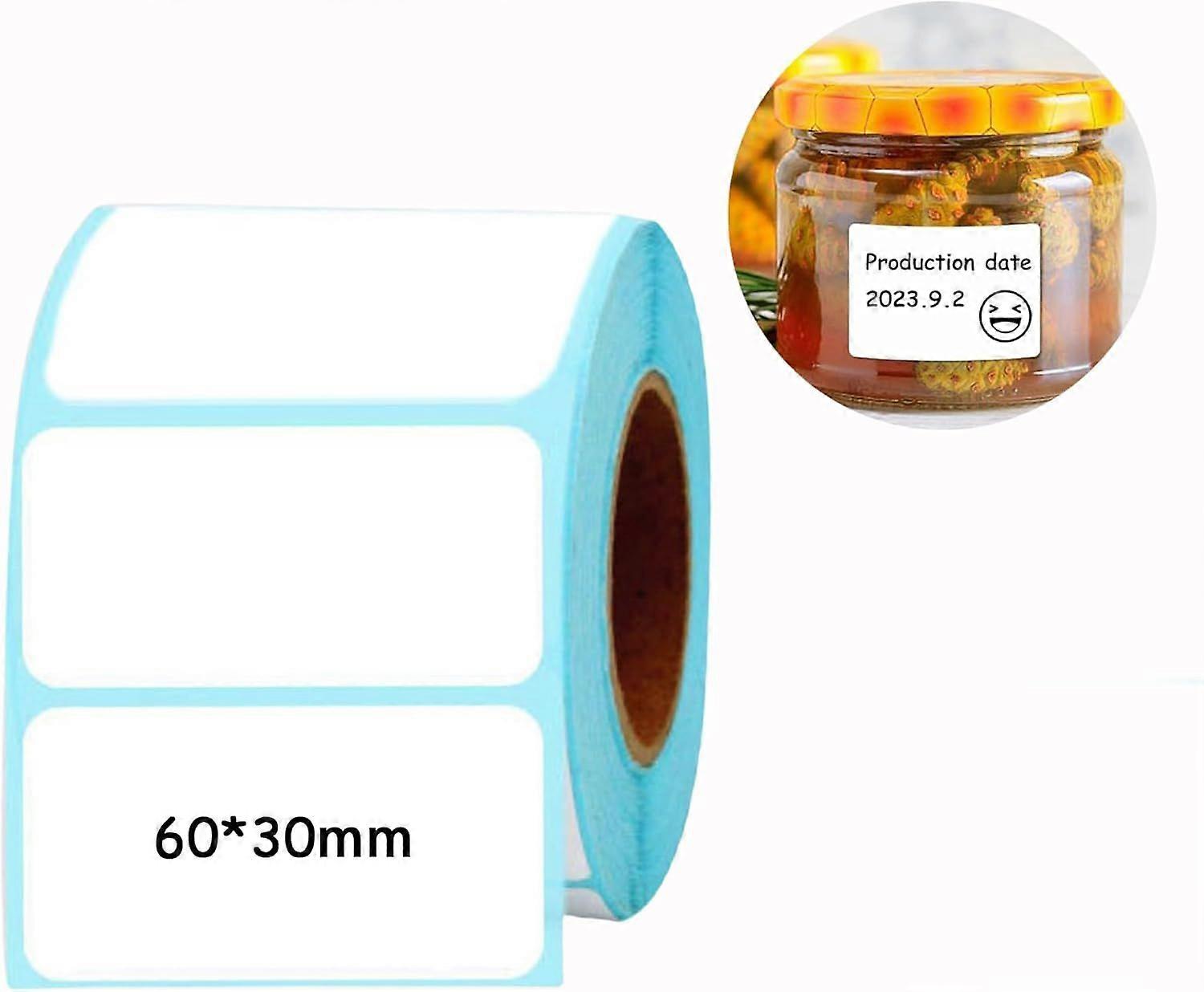 Thermal Paper Roll 60x30 mm - 800 Blank Thermal Labels for Kitchen, Office and Home | Adhesive Labels for Jam Jars and Containers | Compatible with T