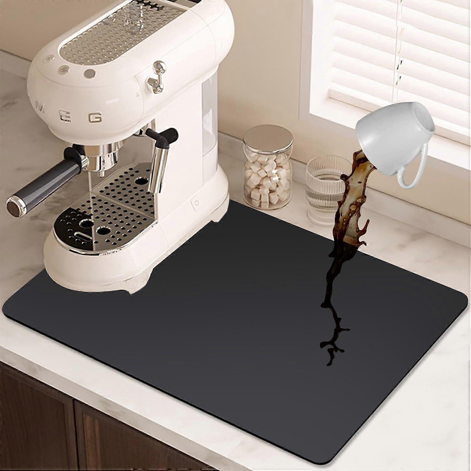 Coffee machine draining mat, quick-drying dish draining mat for kitchen countertop