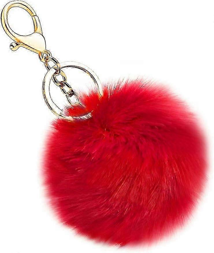 Soft Artificial Rabbit Fur Keychain Pompom Ball Fluffy Keychain Suitcase Backpacks Accessories Charm