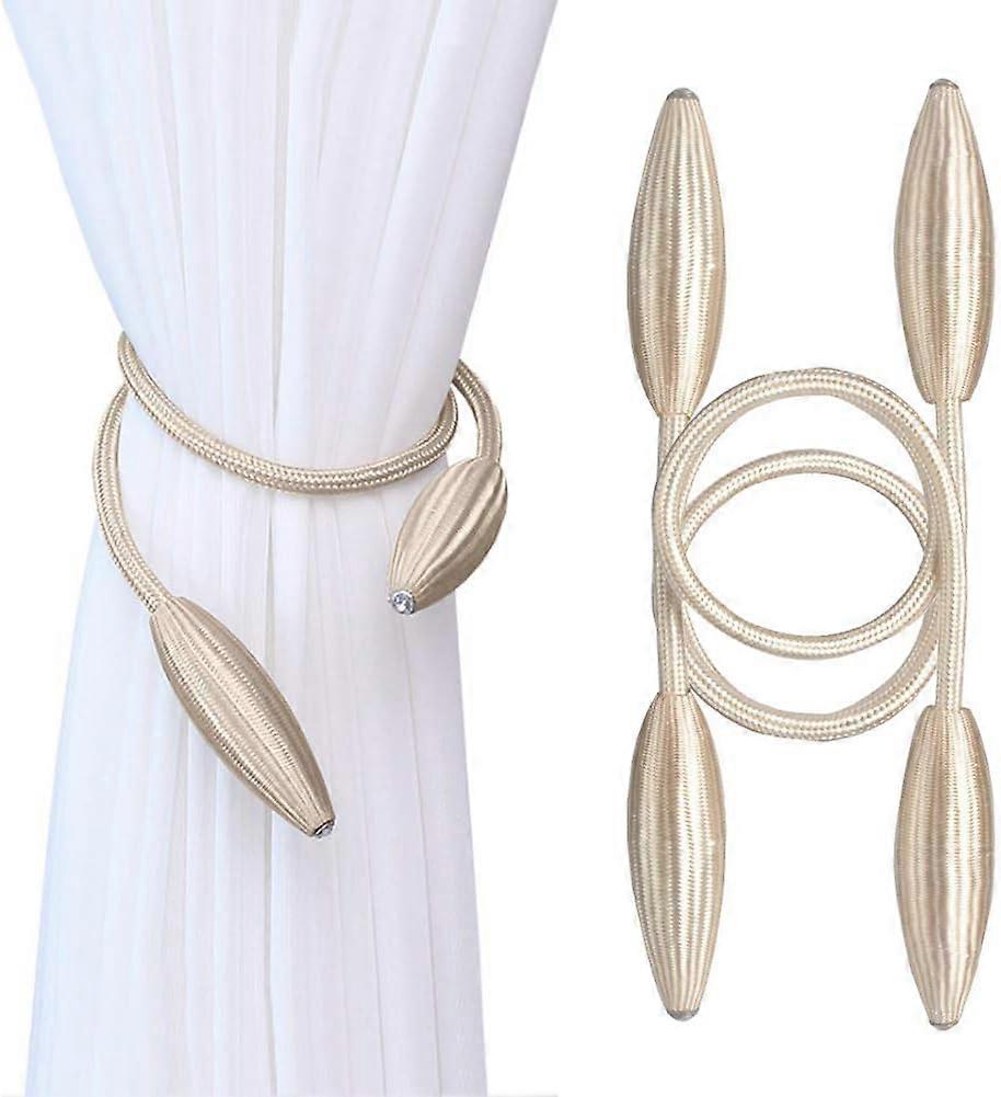 DIY Twist Curtain Tiebacks, Magnetic Tiebacks With Crystal Diamond Inlay For Decorative Holdbacks, Creative Design Flexible Metal Strip, No Drilling