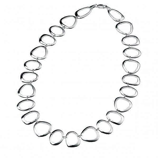 Beginnings Sterling Silver Oval Triangle & Round Open Link 45cm Necklaces N2708