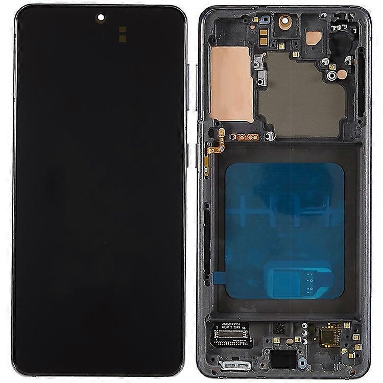 Samsung Galaxy S21 5G G991 OLEDスクリーンおよびデジタイザーアセンブリ+フレーム(ロゴなし)に対応