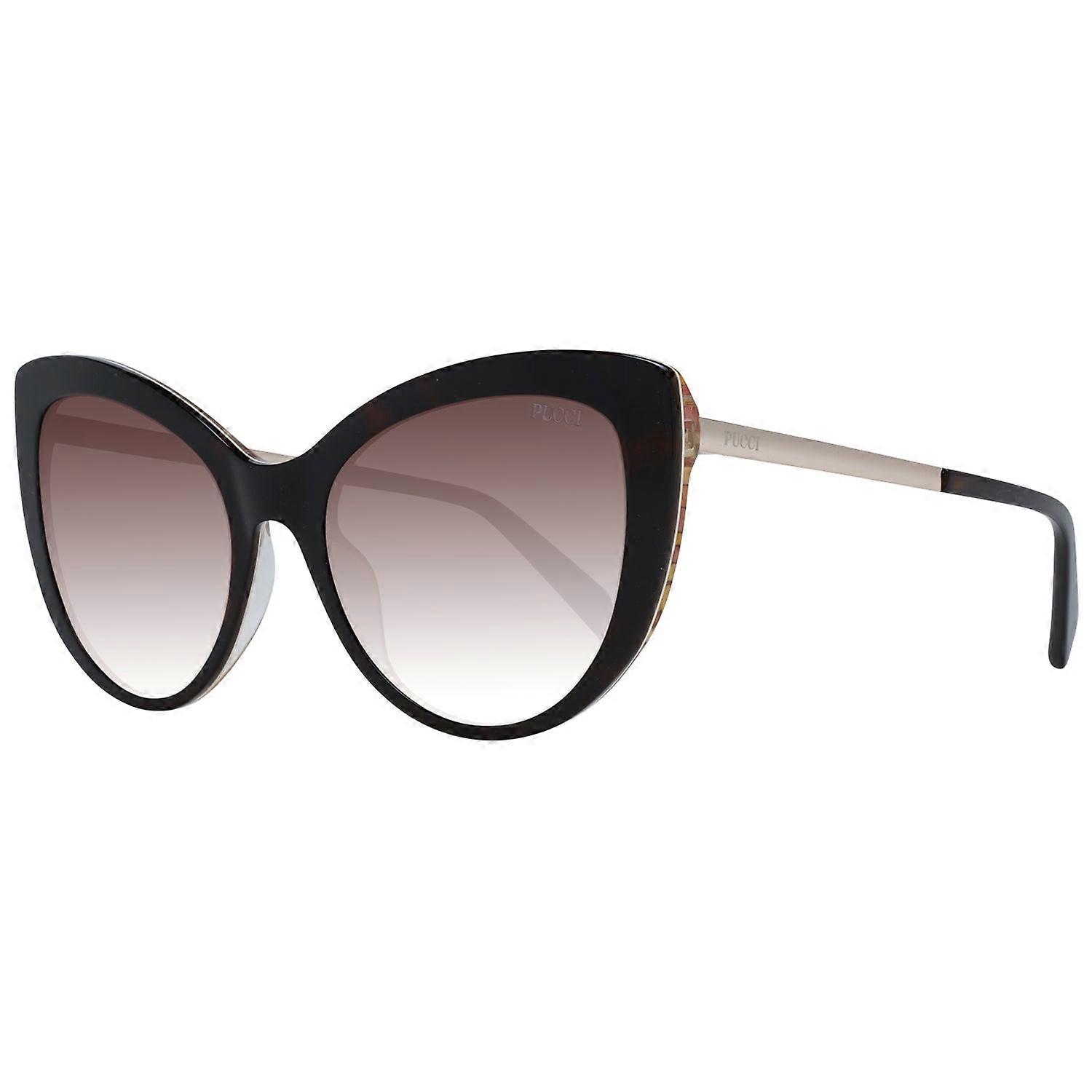 Emilio Pucci Ep0191 5652f Women's Cat-eye Sunglasses – Black Frame, Gradient Brown Lenses