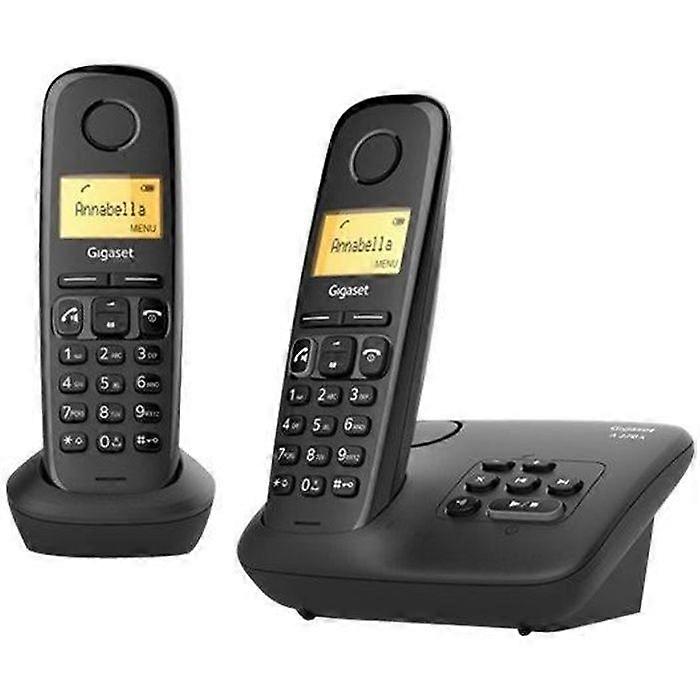 Gigaset A270A Duo cordless phone with answering system and caller ID, black + additional handset
