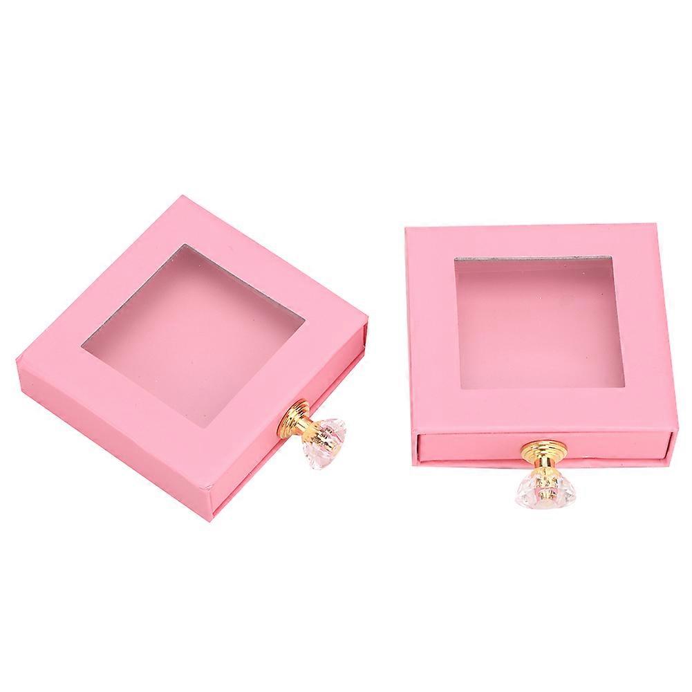 2pcs False Eyelashes Storage Case Quadrate Window False Eye Lashes Drawer Storage Box