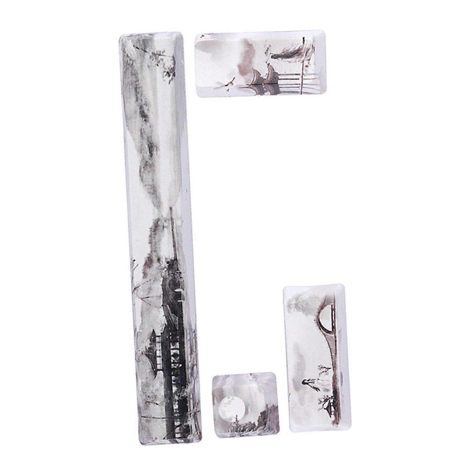 Landscape Pattern DIY Keycaps SpaceEScEnterNumpad Enter Keycap for Mechanical Keyboards(Landscape Pattern, 4Pcs )