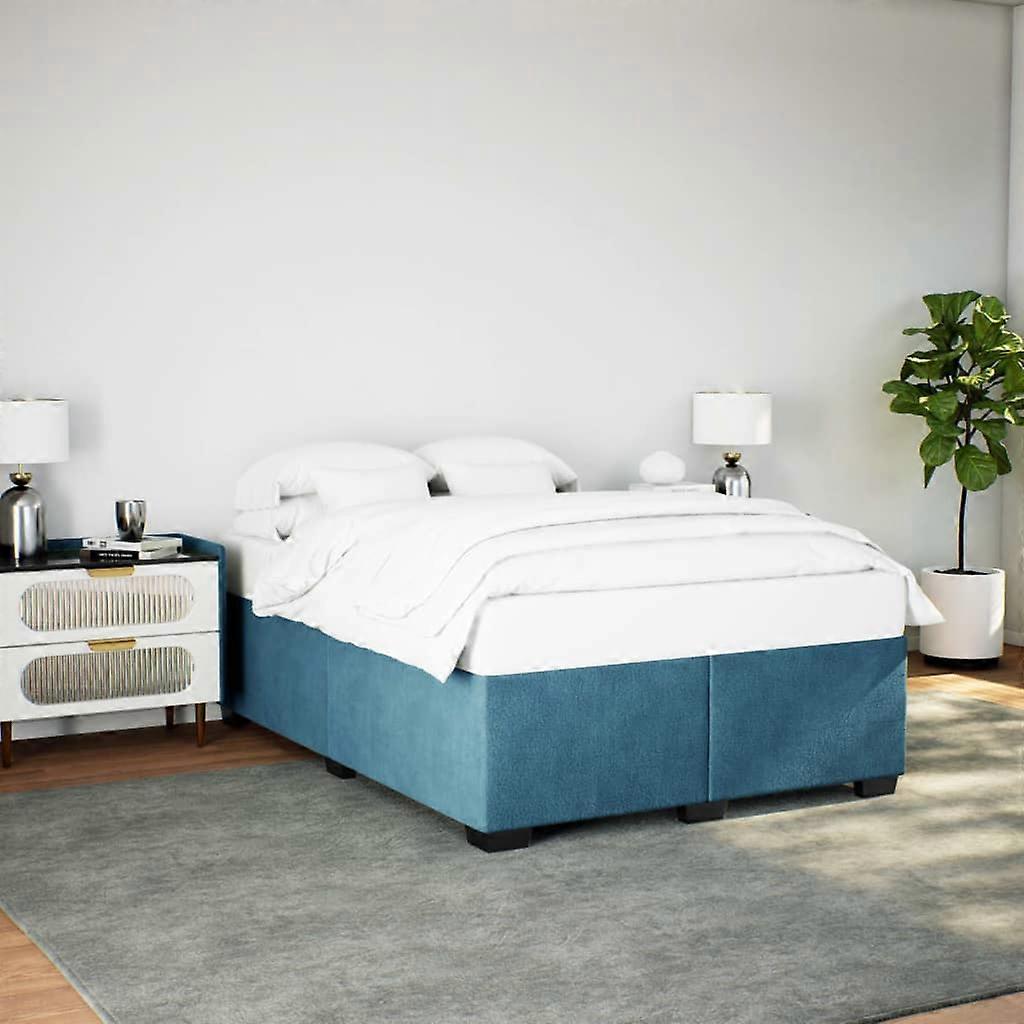 Bettgestell Blau 140x190 cm Samt