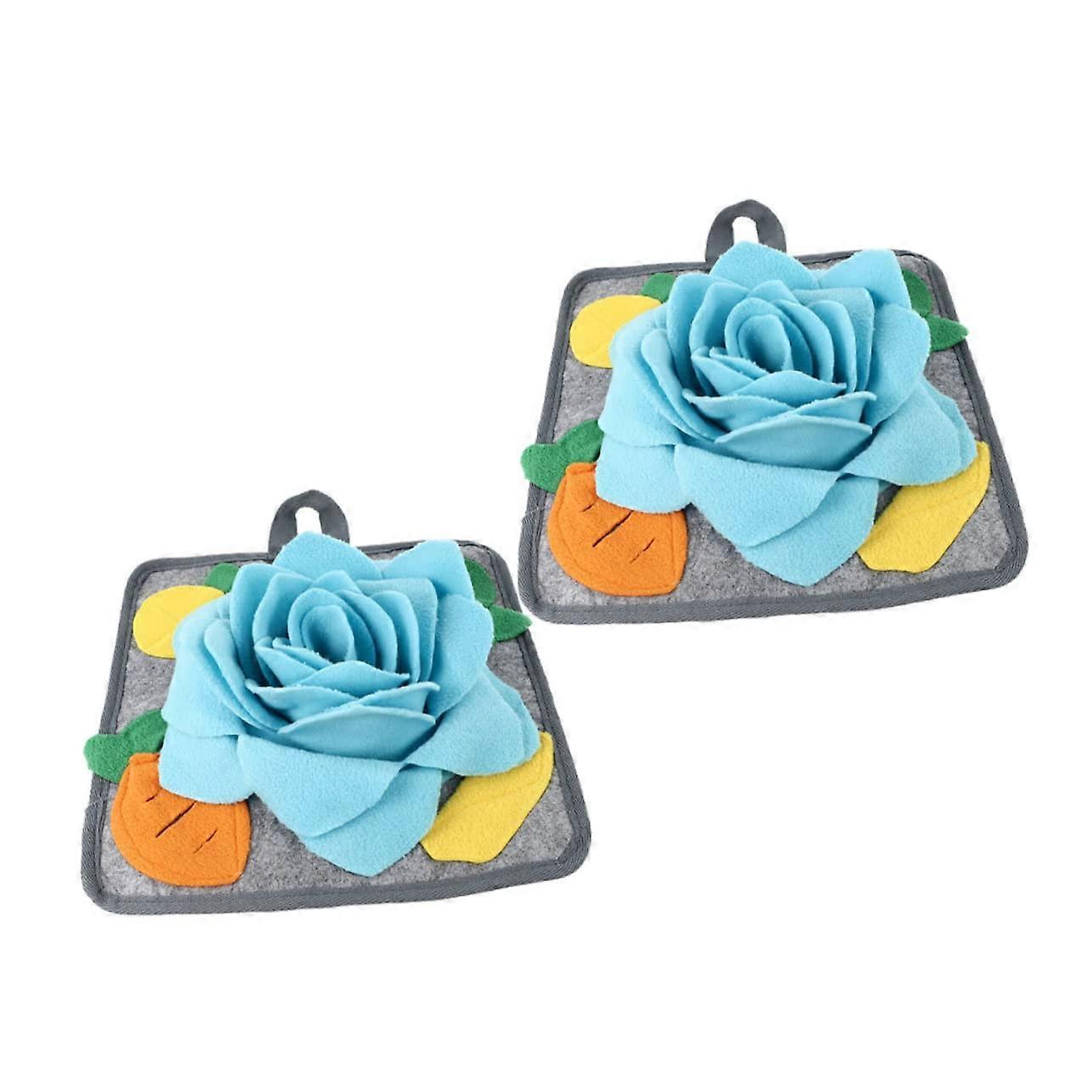 2 Pcs Dog Sniffing Mat Slow Feeder Pad Training Mat Feeding Encourages Skills Educational Toy Food Enrichment Mat Feed Dispenser Pad