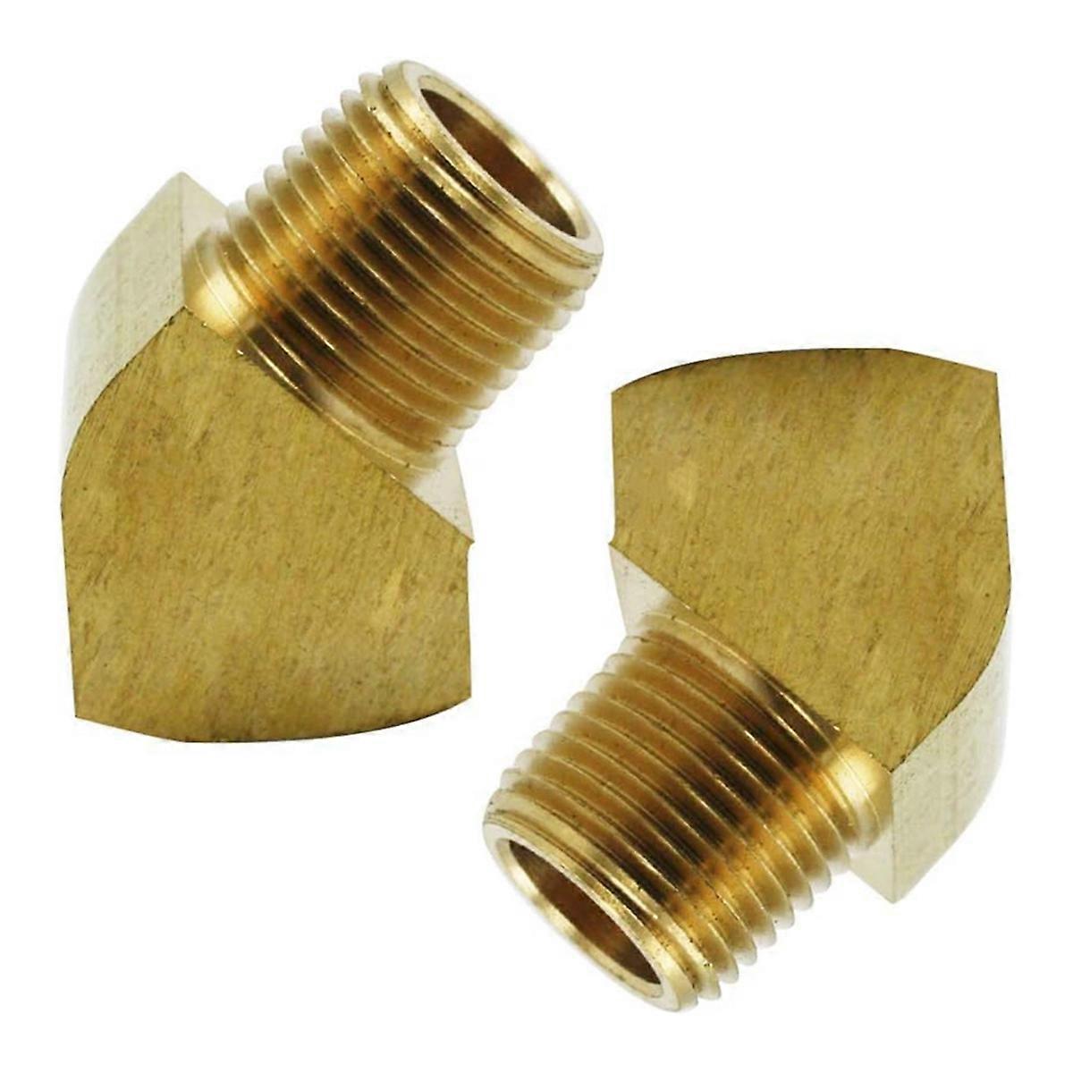 45° Messing Street Winkel 1/4 Zoll NPT Stecker-Buchse 2er-Pack
