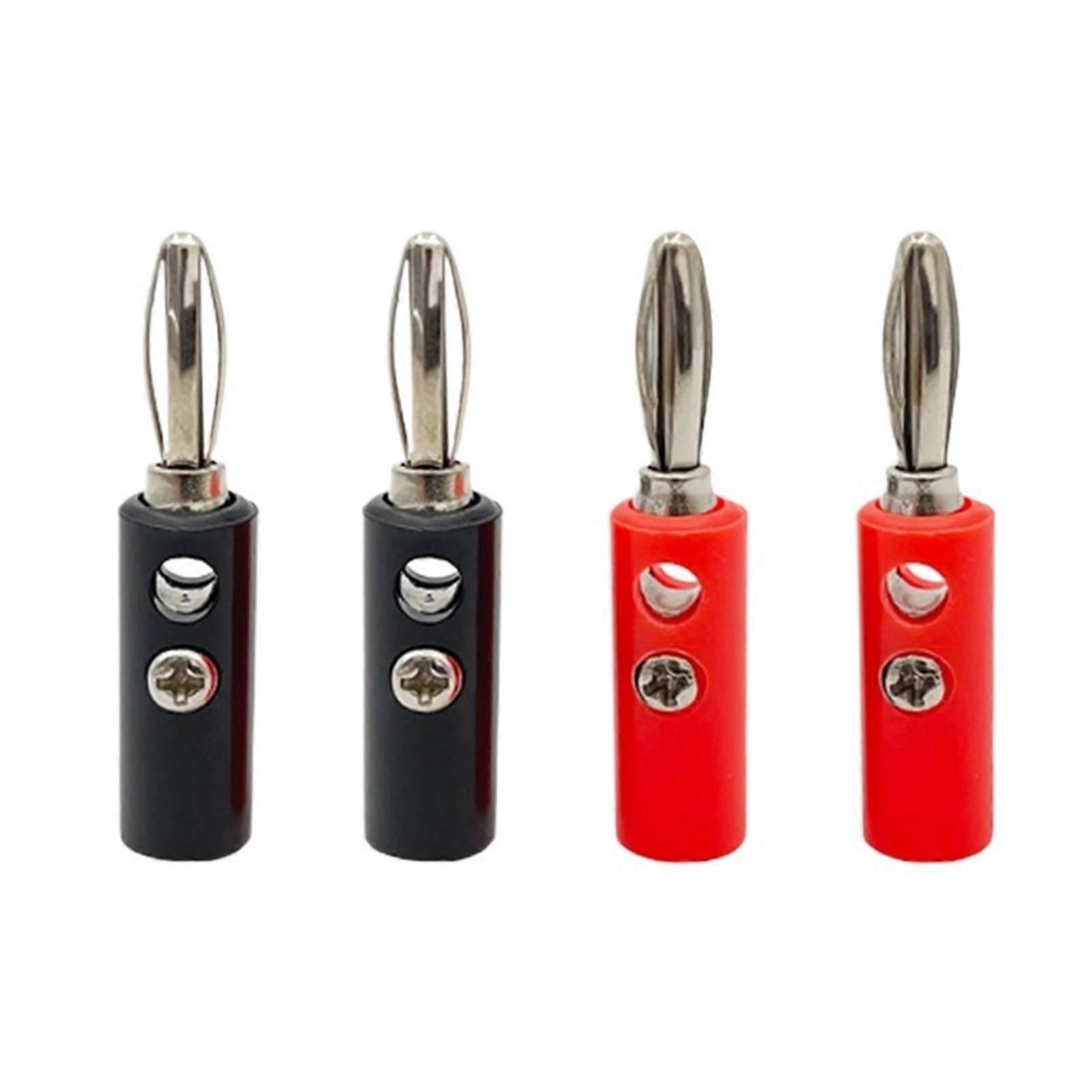 4mm Banana Horn Speaker Connector 40/200Pcs for Up to 3mm Diameter Speaker Cable, 40 Red Connectors Included