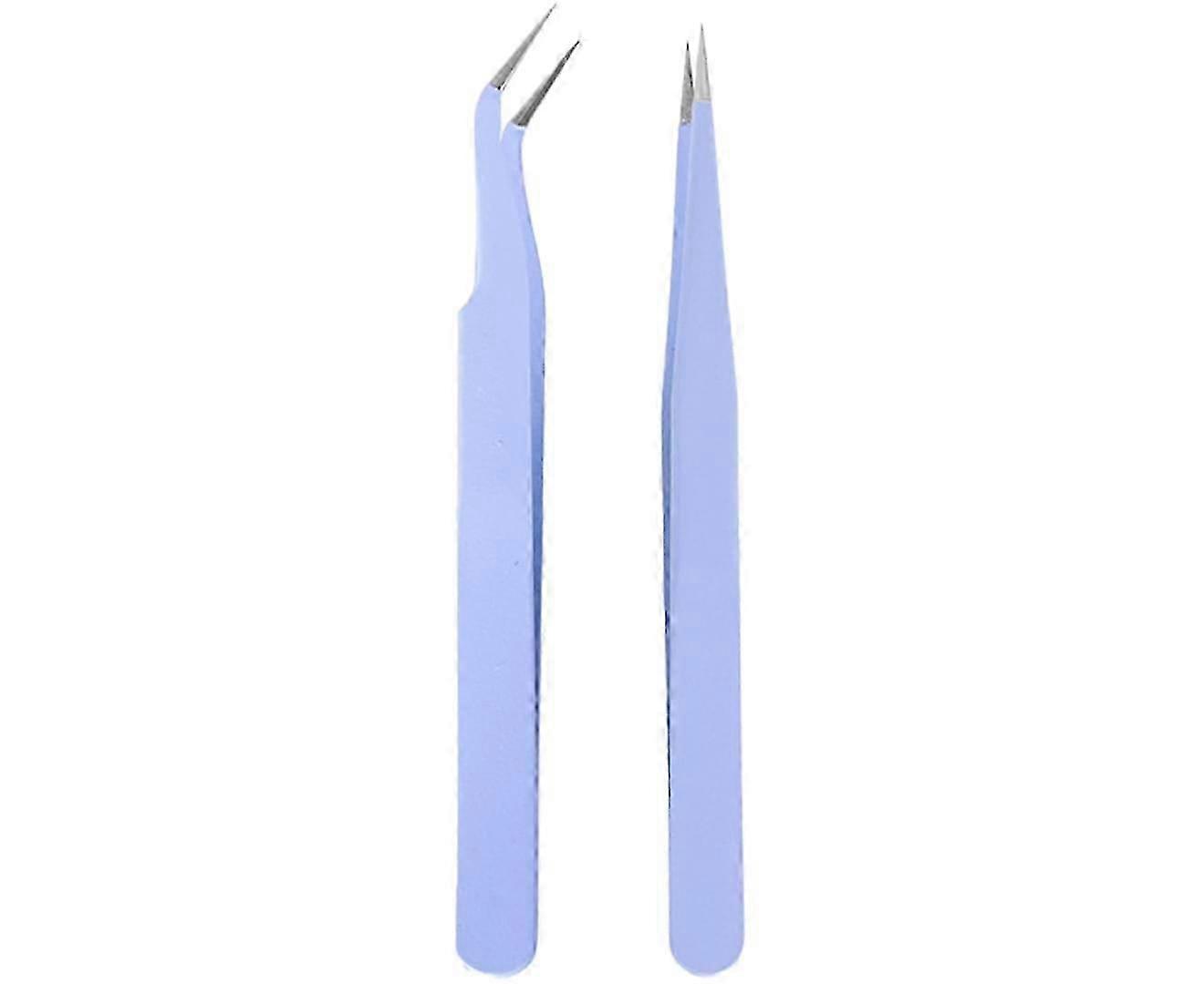 طقم ملاقط دقيق من الفولاذ المقاوم للصدأ - مائل ومدبب للحواجب - بنفسجي