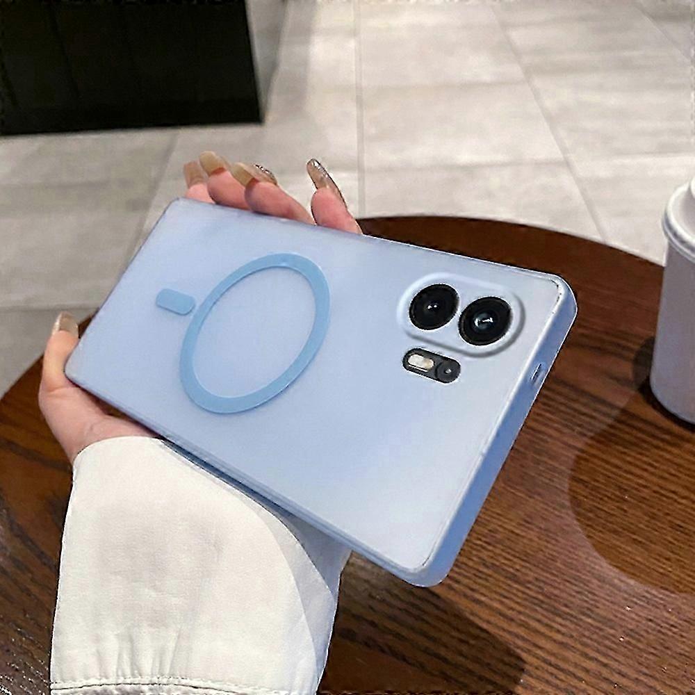 For Nothing Phone (2) Magnetic Case Compatible Frosted PC Phone Cover with Camera Lens Protector