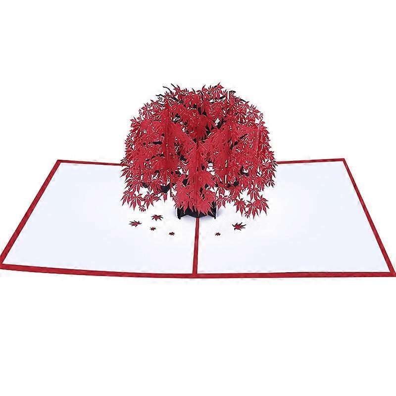 Three-Dimensional Maple Tree Greeting Card Birthday Card Red Maple Leaf 3d Card