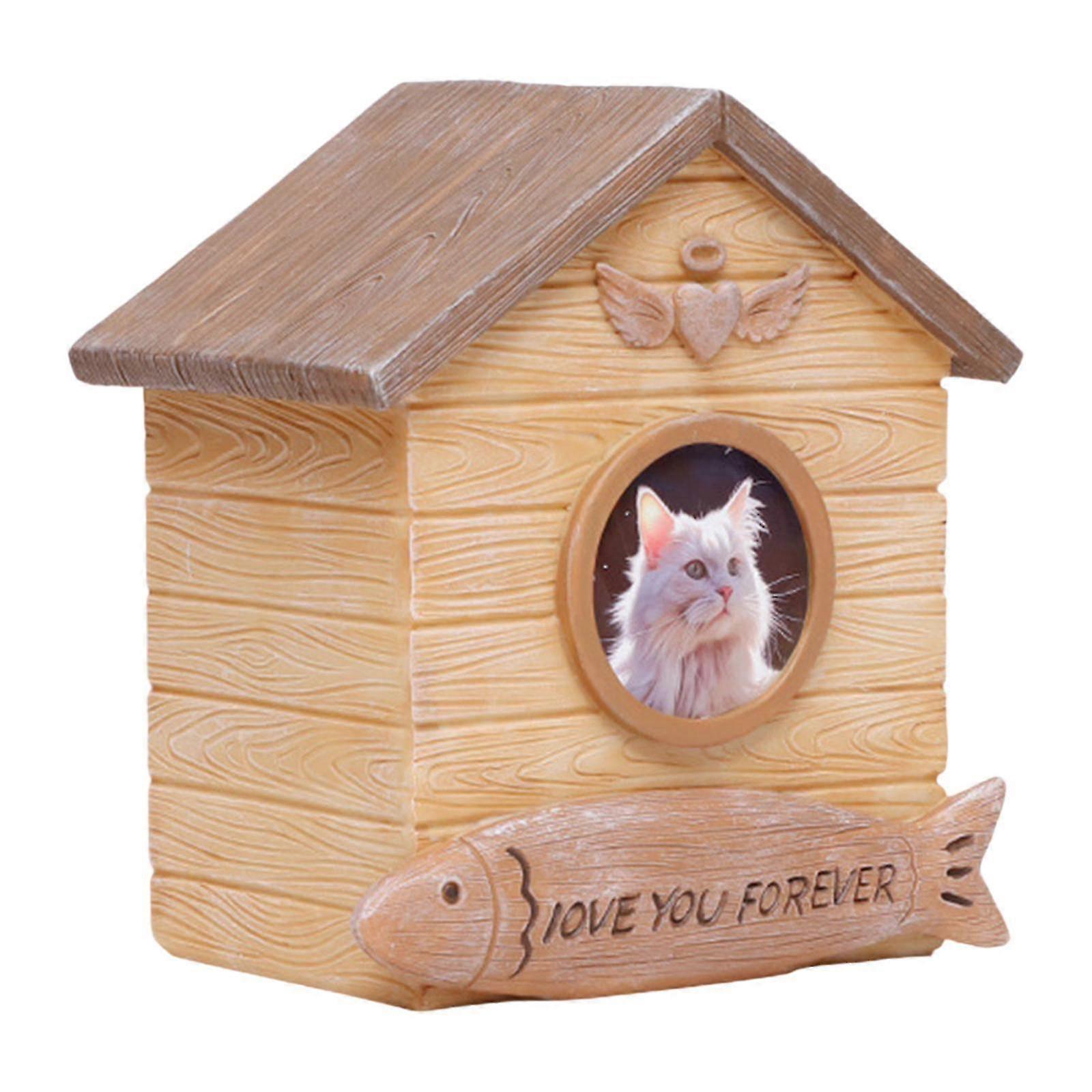 Decorative Pet Memory Urn for Dogs and Cats with Photo Frame and Collar Keepsake Memorial Box