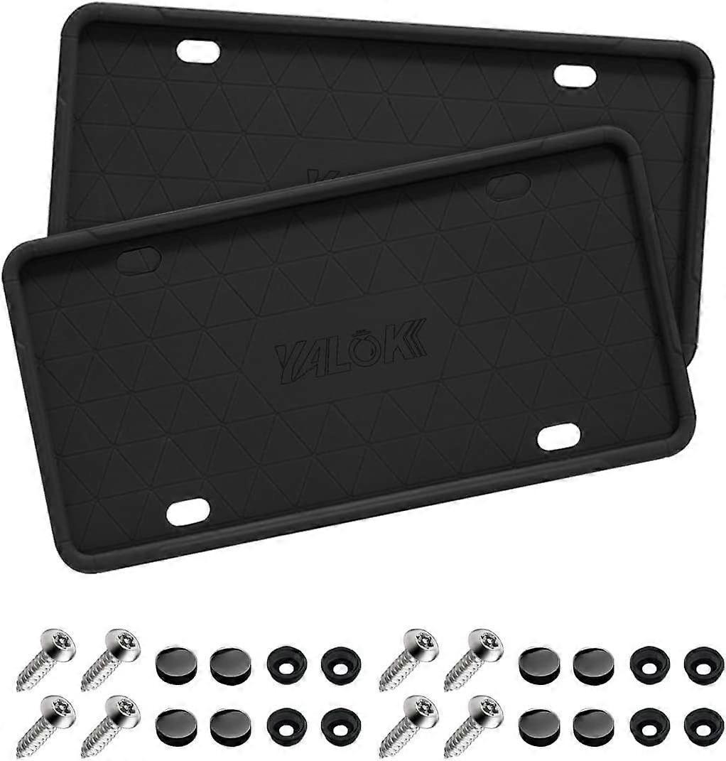 SBSGV Car License Plate Frame, 2 PCS Anti-Theft Universal Silicone License Plate Frame for Cars, SUVs, Vehicles, Rustproof License Plate Frame, Auto A