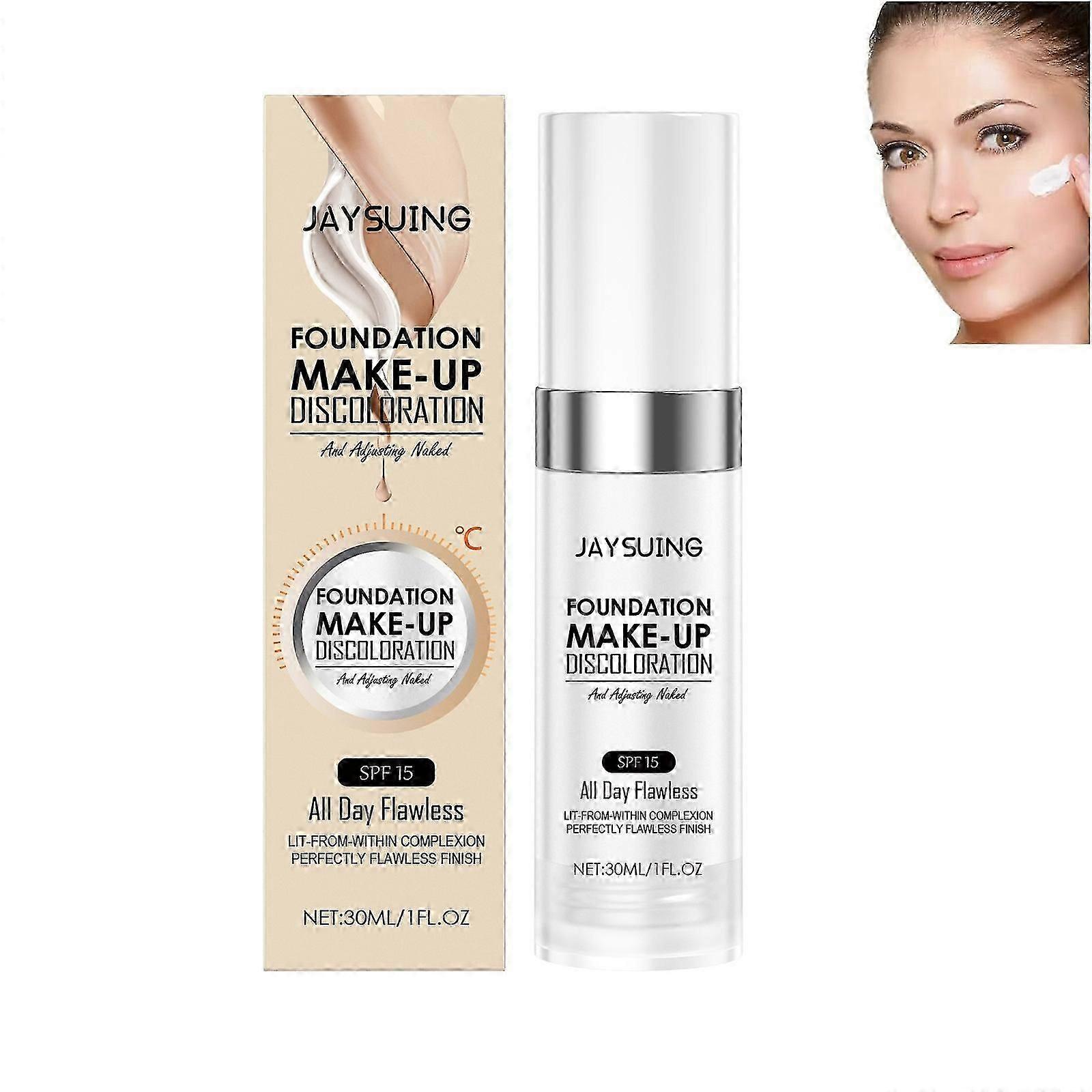 Colour Changing Mature Skin Foundation, Flawless Color Changing Liquid Foundation, Ενυδατικό Αδιάβροχο και Ελαφρύ Μέικαπ Μακράς Διάρκειας