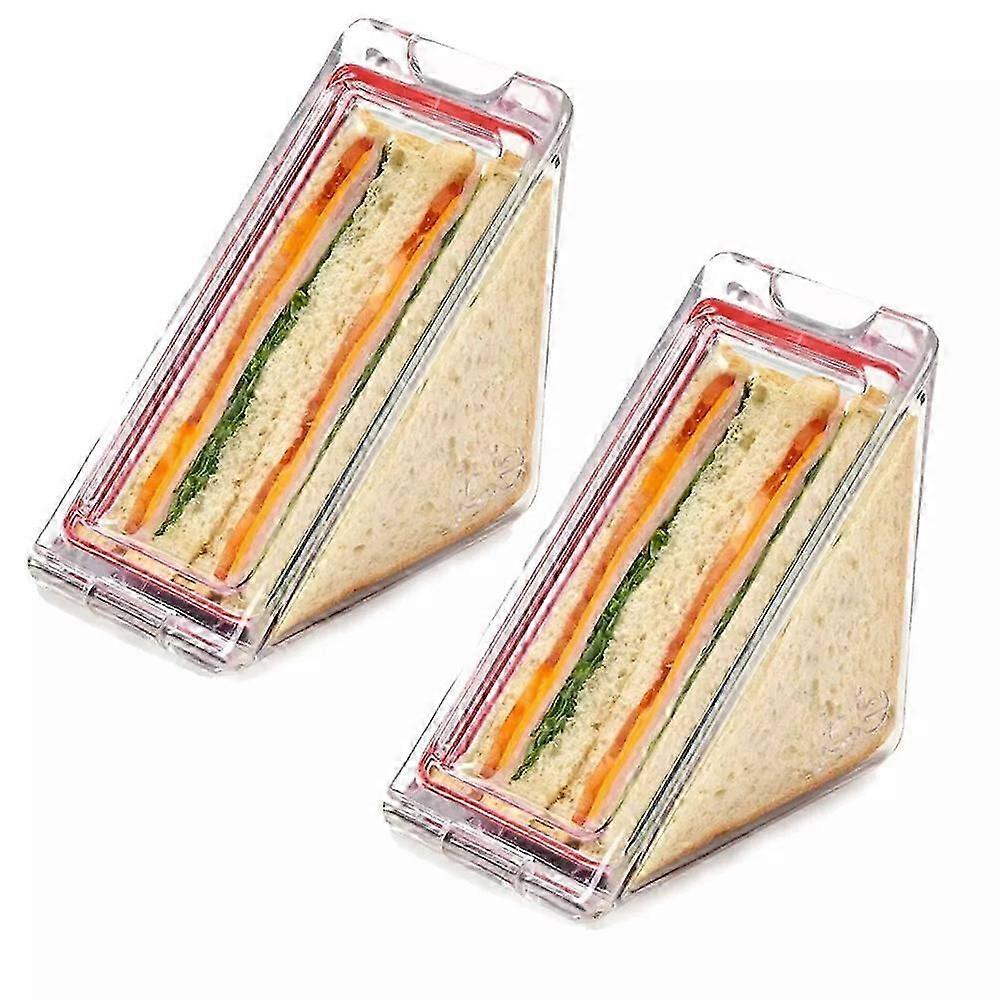 2X Triangle Sandwich Container Plastic Sandwich Bag Reusable Sandwich Portable