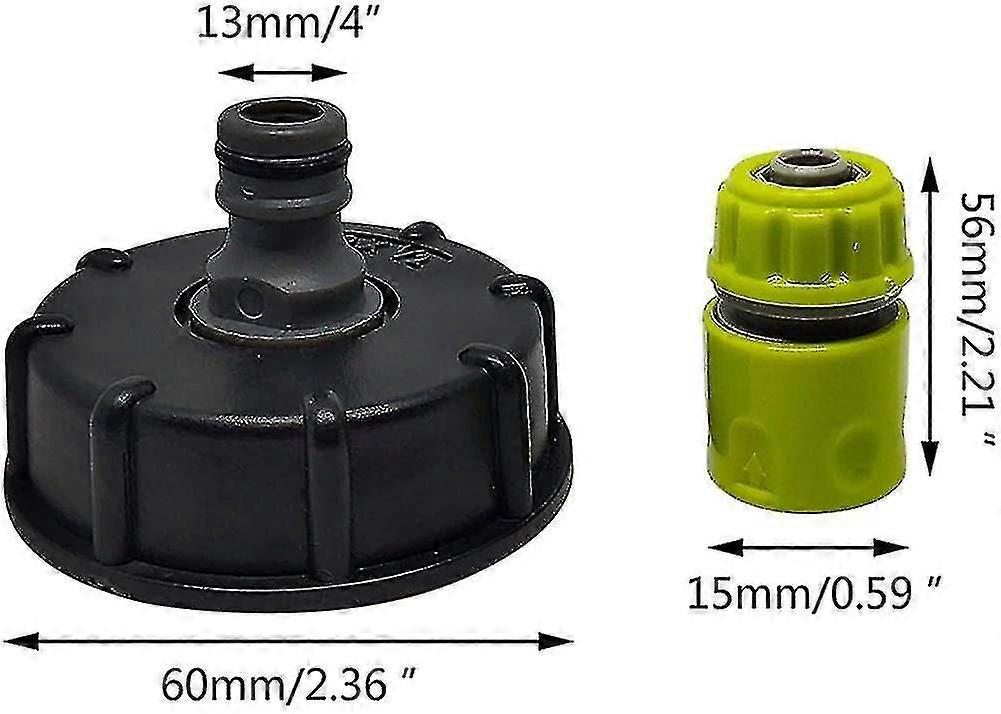 IBC Tank Tap Adapter Hose Cap Connector En Slange tappekran En