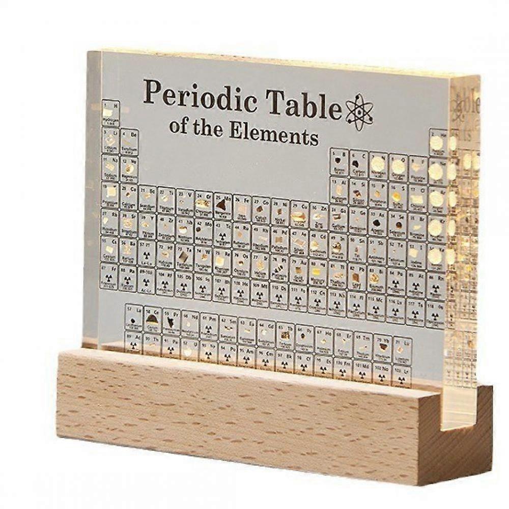 Periodic table with 83 real elements, USB lamp holder, classroom science gift
