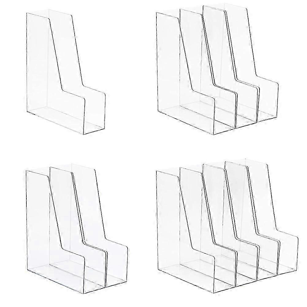 Vertical File Holder, Clear PET Desk Organizer and Storage Bins Holding, Multi-Purpose Plastic Docu