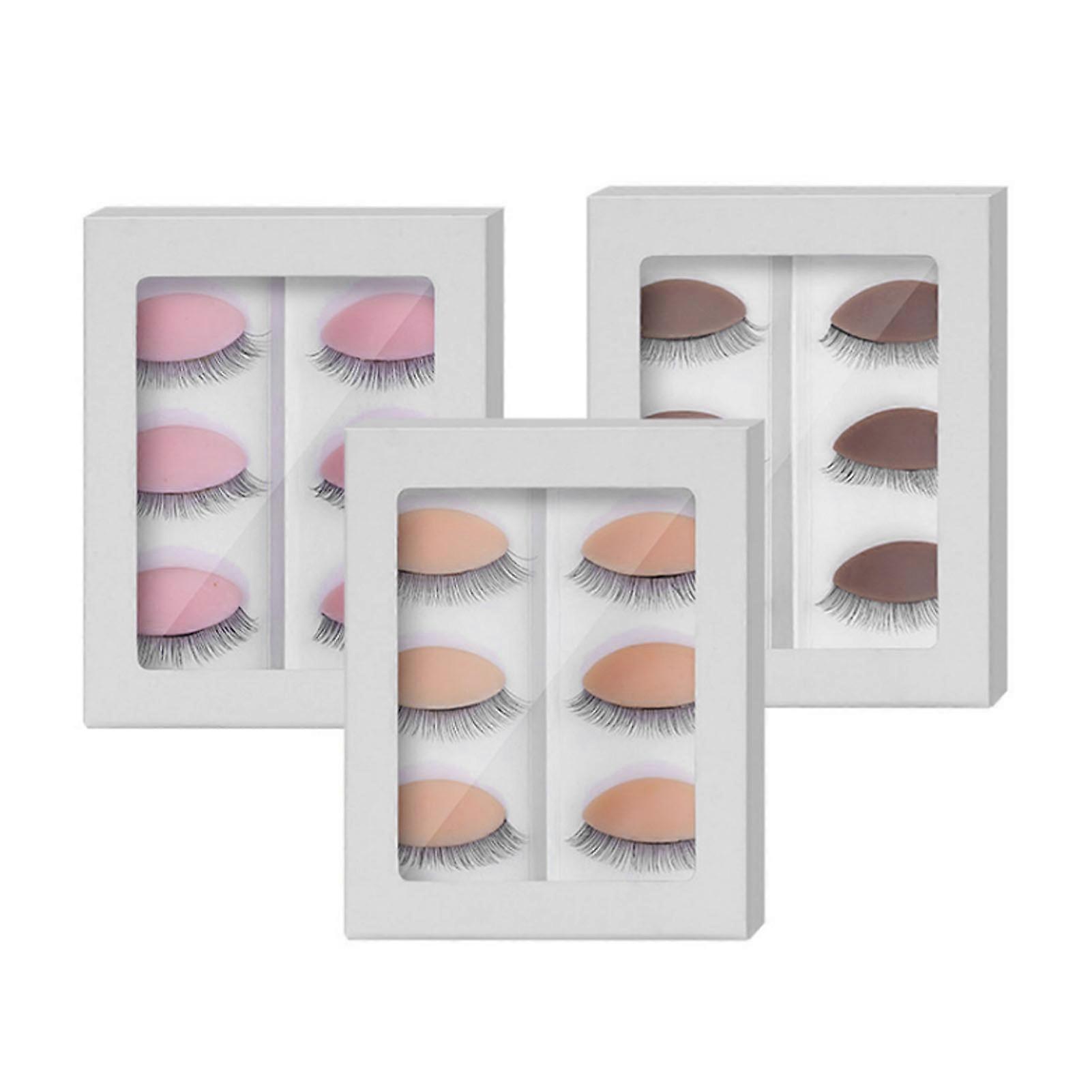 9 Pairs Replacement for Mannequin Head Practice Removable Eyelids with Double Layer Eyelashes