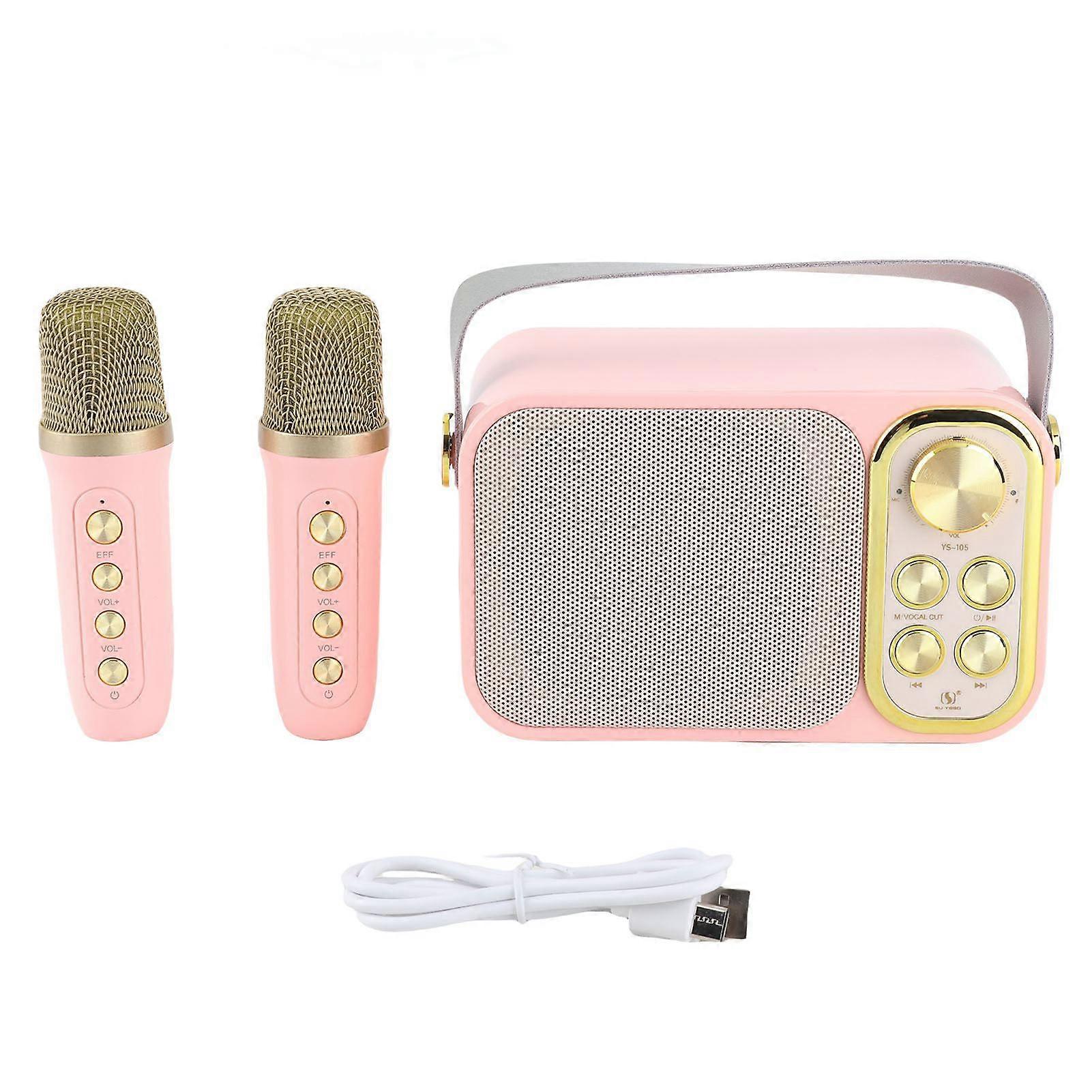 Karaoke with 2 Microphones Karaoke All in One Portable Bluetooth Singing Machine for Home Party