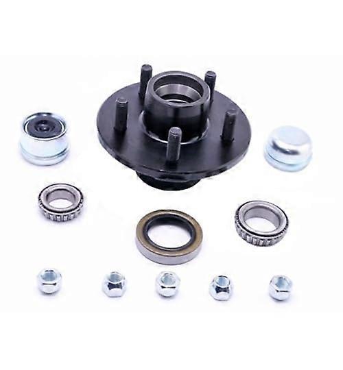 Complete PreGreased Idler Hub Assembly for 3.5K Trailer Axle 545 Bolt Circle Includes Seal, Bearings, Cap, Lug Nuts