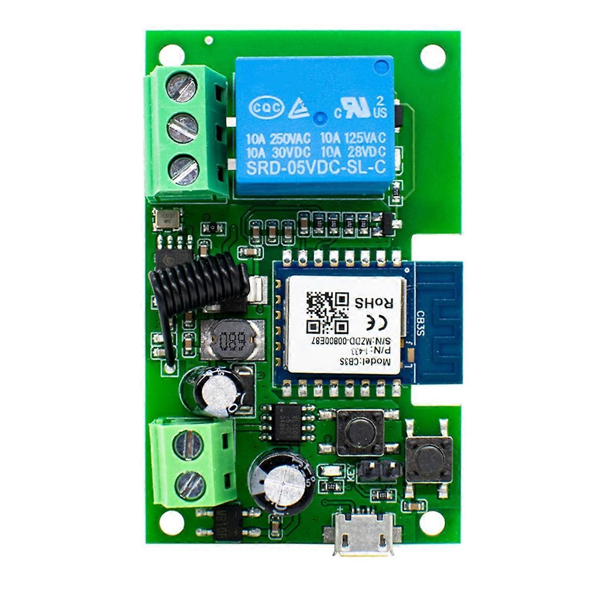 Wifi Smart Switch 7-32V 10A Relay Controller 433RF Gate Garage Opener Smart Life Tuya APP Self-Lock