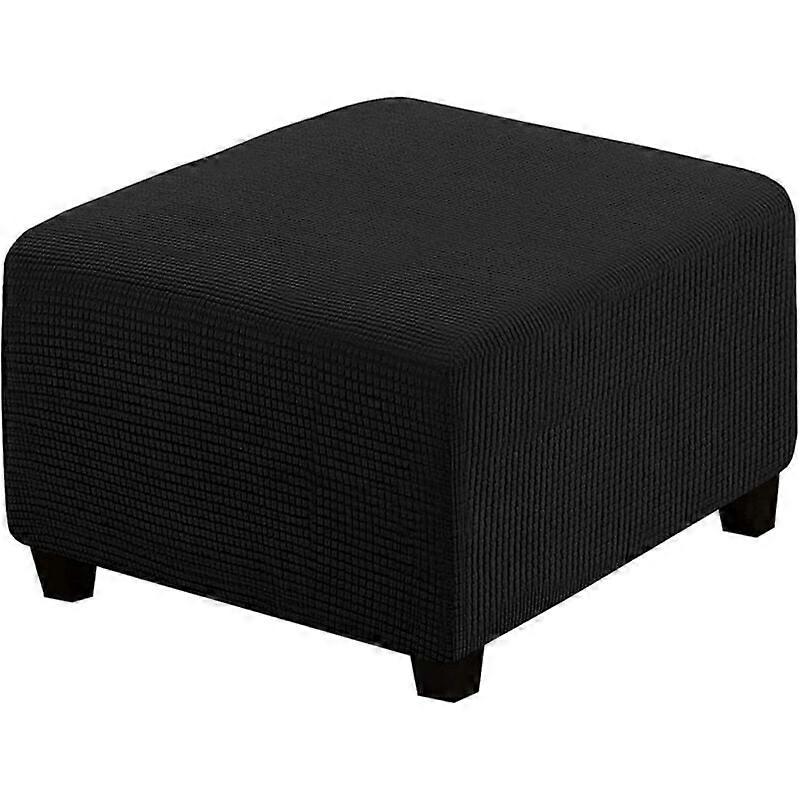 Stretch Slipcovers, Square Spandex Fabric Protective Covers for Storage Stool, Footstool, with Elastic Bottom, for Furniture (Blac SZRH