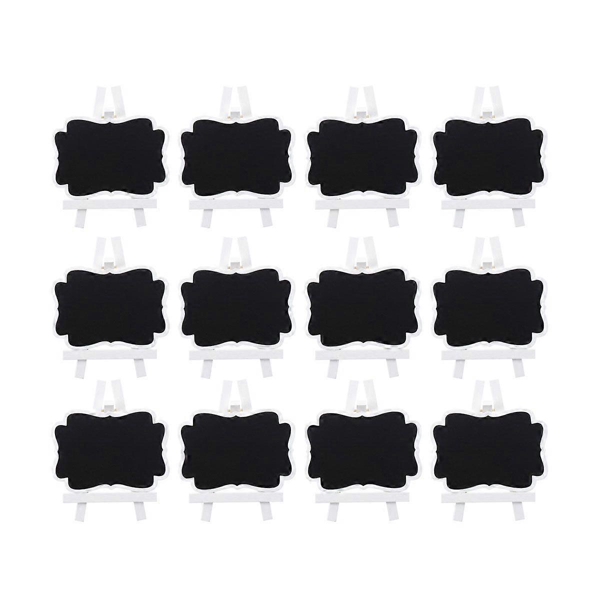 12 Pcs Creative Mini Chalkboards with Support for Message Board Signs Seat Display Board Wedding Dinner Party Table Decoration Signs
