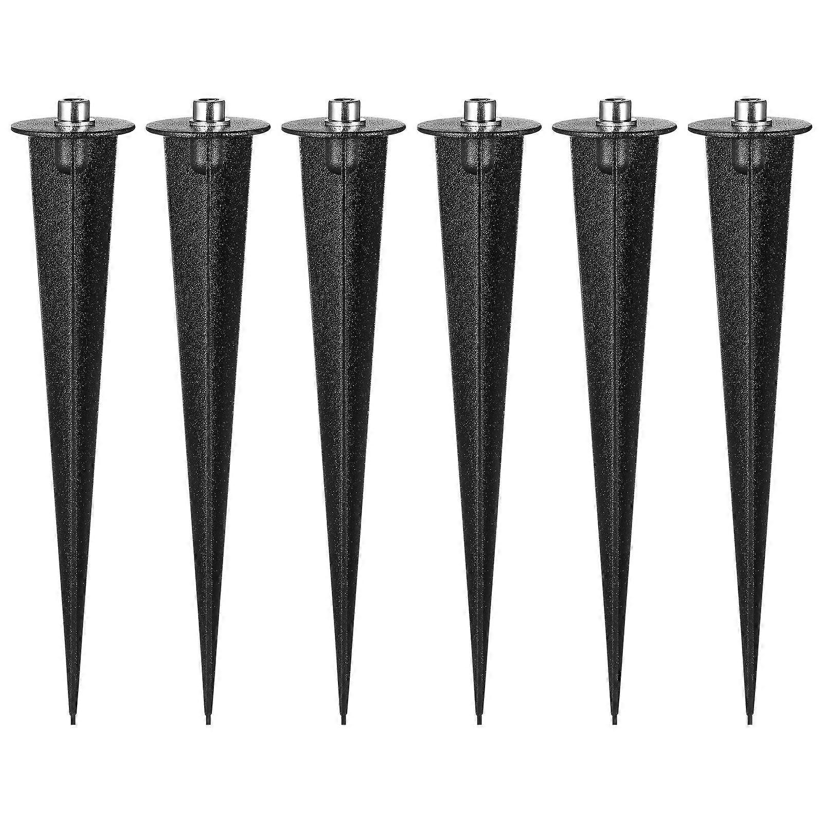 6pcs Plastic Solar Light Stakes Path Light Replacement Threaded Spike Flood Light Stakes